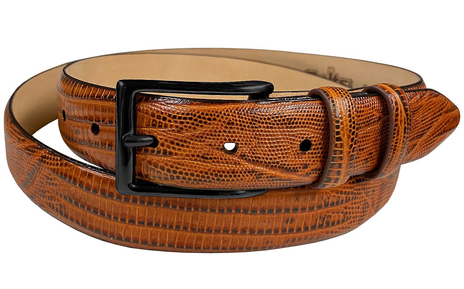 Solid Brass Black Buckle Genuine Full-Grain Cowhide Leather Dress Belt 1-1/8" - Picture 17 of 21