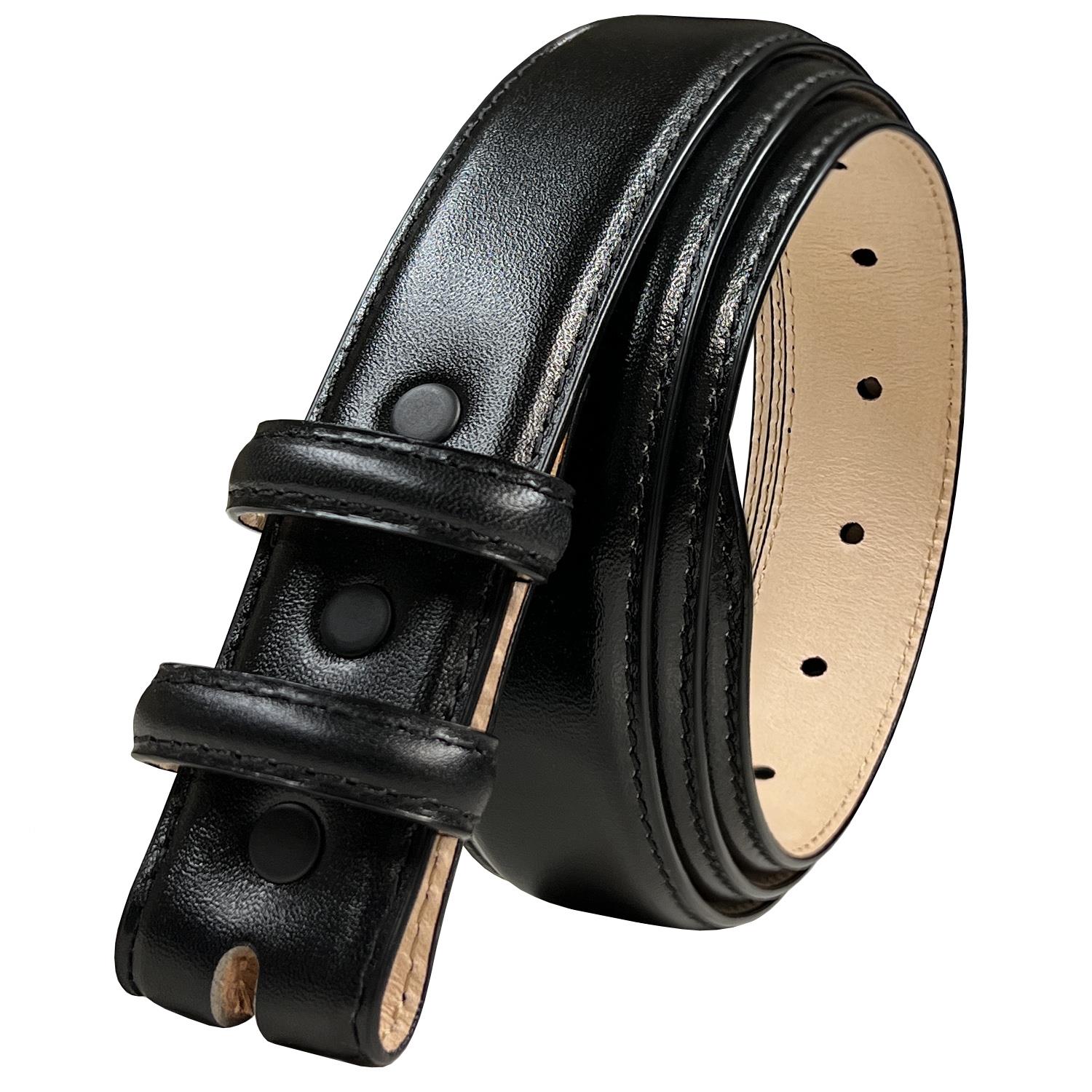 Genuine Full-Grain Cowhide Leather Dress Belt Strap with Snaps 1-1/8"(30mm) Wide - Picture 20 of 23