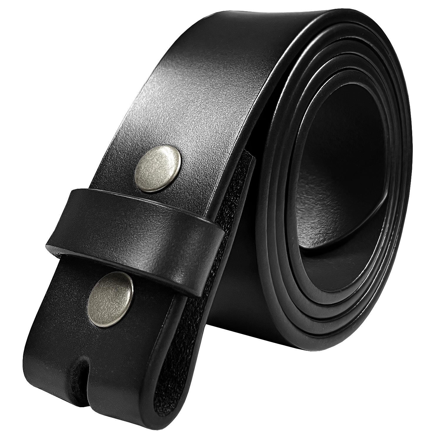 Replacement Belt Strap Genuine Leather Plain Casual Belt Strap with Snaps - Picture 7 of 13