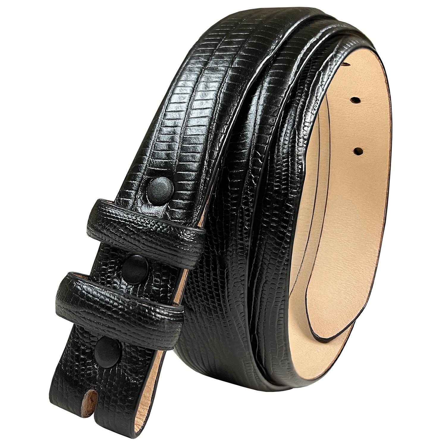 Genuine Full-Grain Cowhide Leather Dress Belt Strap with Snaps Fits 1" Buckle - Picture 15 of 19
