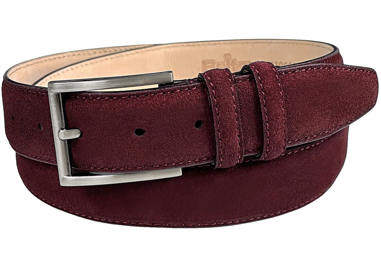 Men's Suede Belt Genuine Leather Classic Casual Dress Belt 1-3/8"(35mm) Wide - Picture 14 of 24