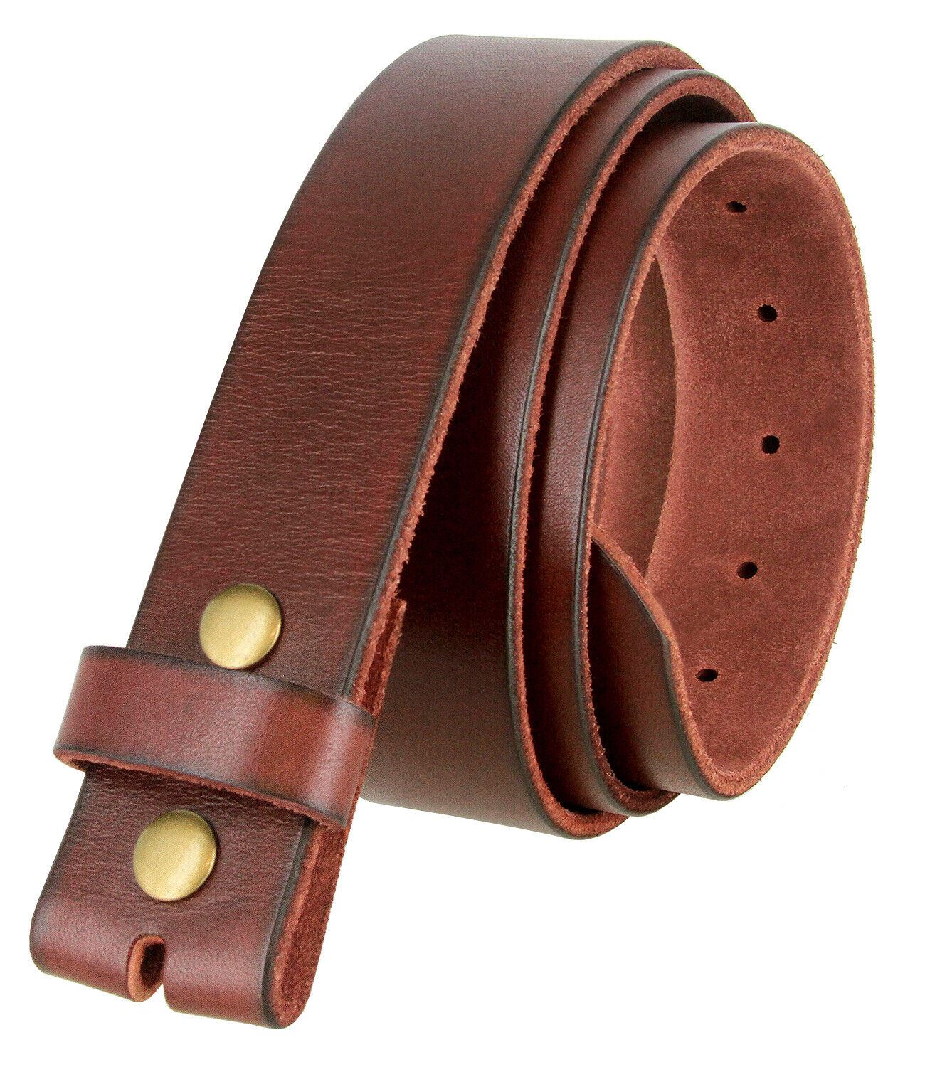 Replacement Belt Strap Genuine Full Grain Cowhide Leather with Snaps 1-1/2" Wide - Picture 12 of 14