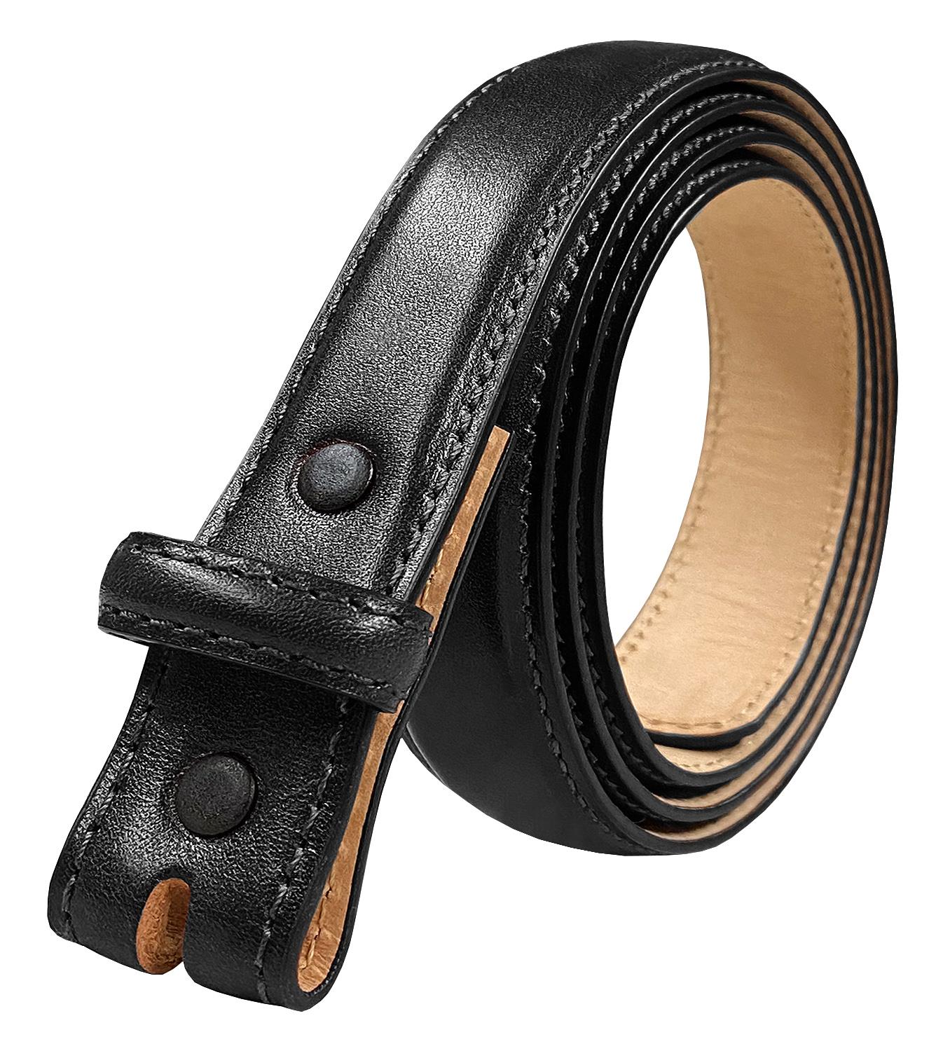 Genuine Full-Grain Cowhide Leather Dress Belt Strap with Snaps 1"(25mm) Wide - Picture 12 of 17