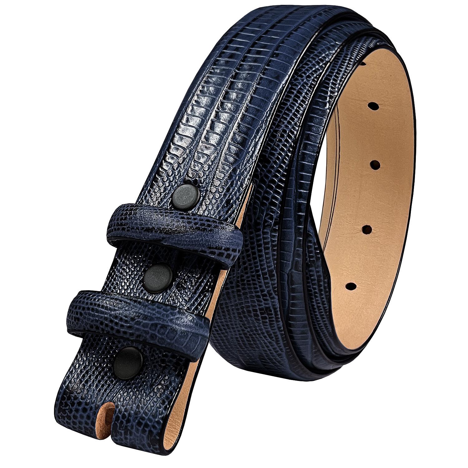 Genuine Full-Grain Cowhide Leather Dress Belt Strap with Snaps 1-1/8"(30mm) Wide - Picture 18 of 23