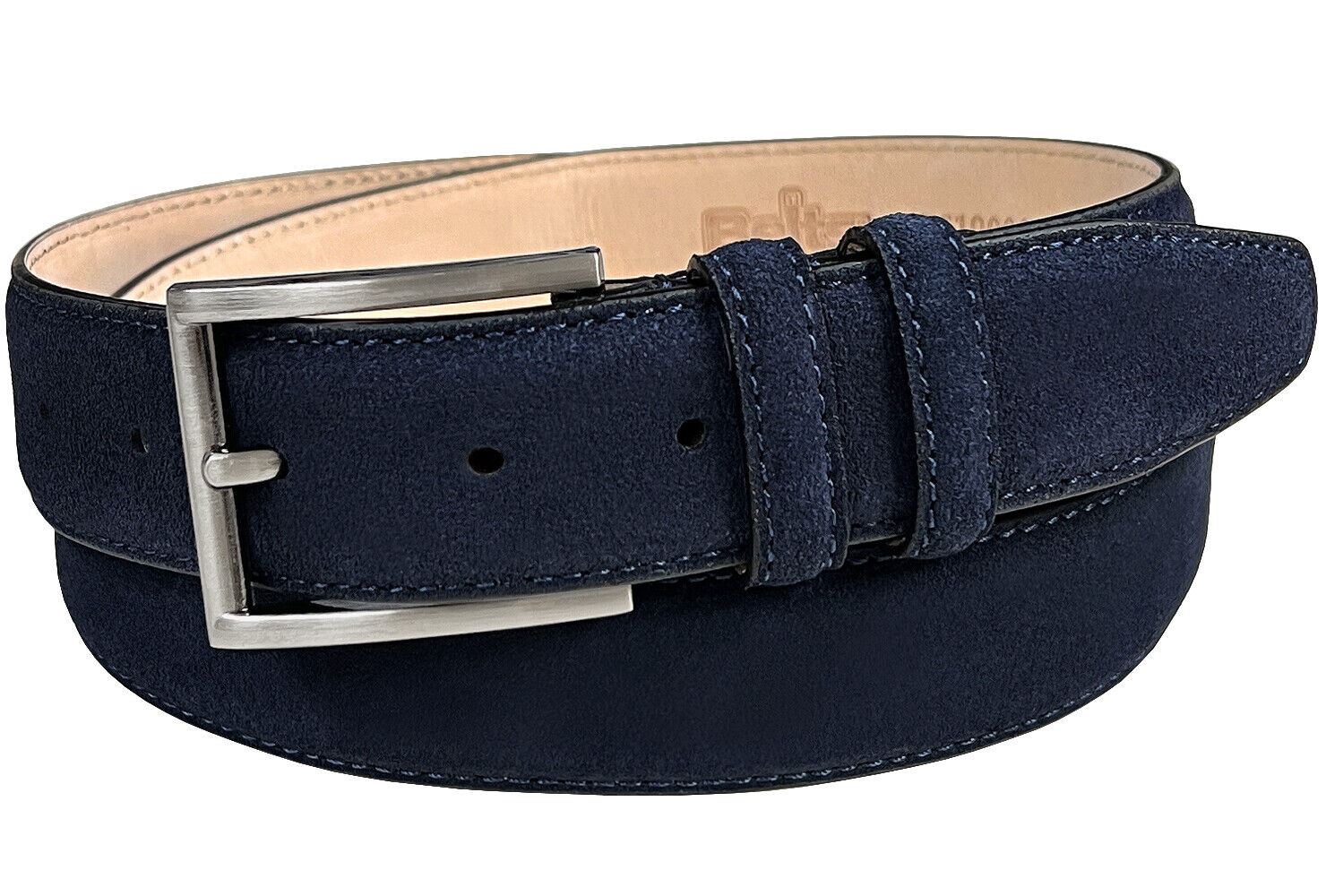 Men's Suede Belt Genuine Leather Classic Casual Dress Belt 1-3/8"(35mm) Wide - Picture 17 of 24