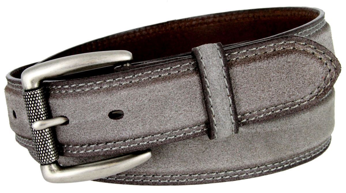Men's Belt Genuine Suede Leather Casual Jean Dress Belt 1-3/8" Wide - Picture 6 of 7