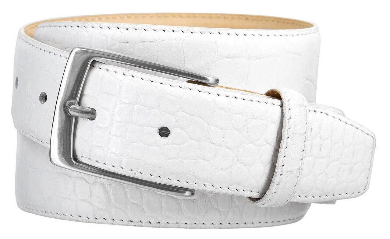 Joseph Men's Dress Belt Solid Brass Buckle Genuine Full-Grain Cowhide Leather - Picture 9 of 9