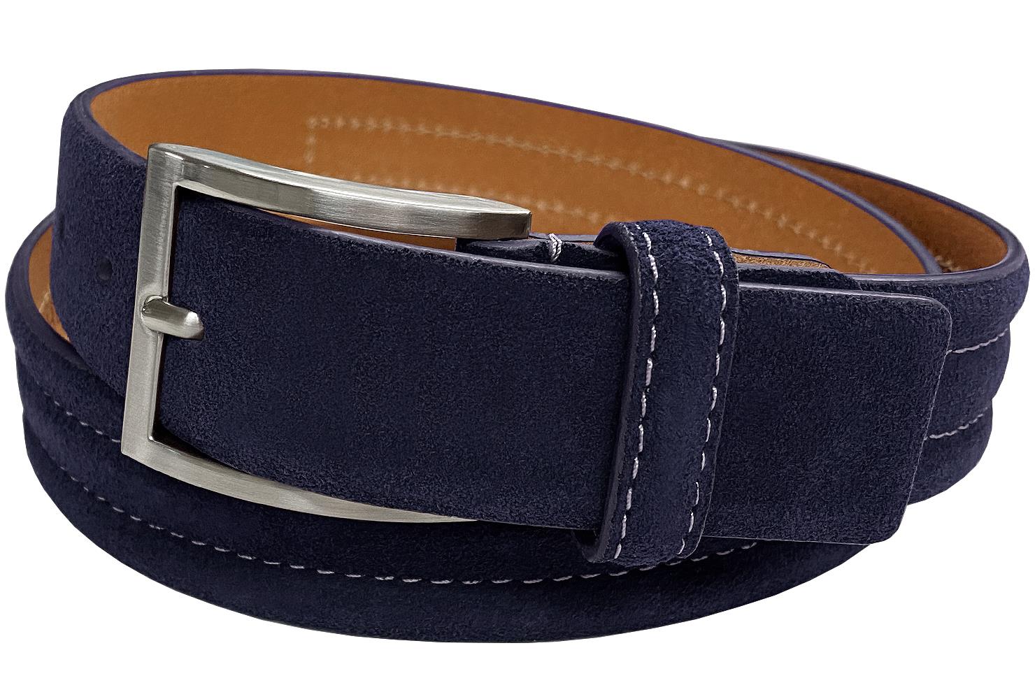 Belt Genuine Suede Casual Dress Leather Belt 1-3/8" (35mm) W