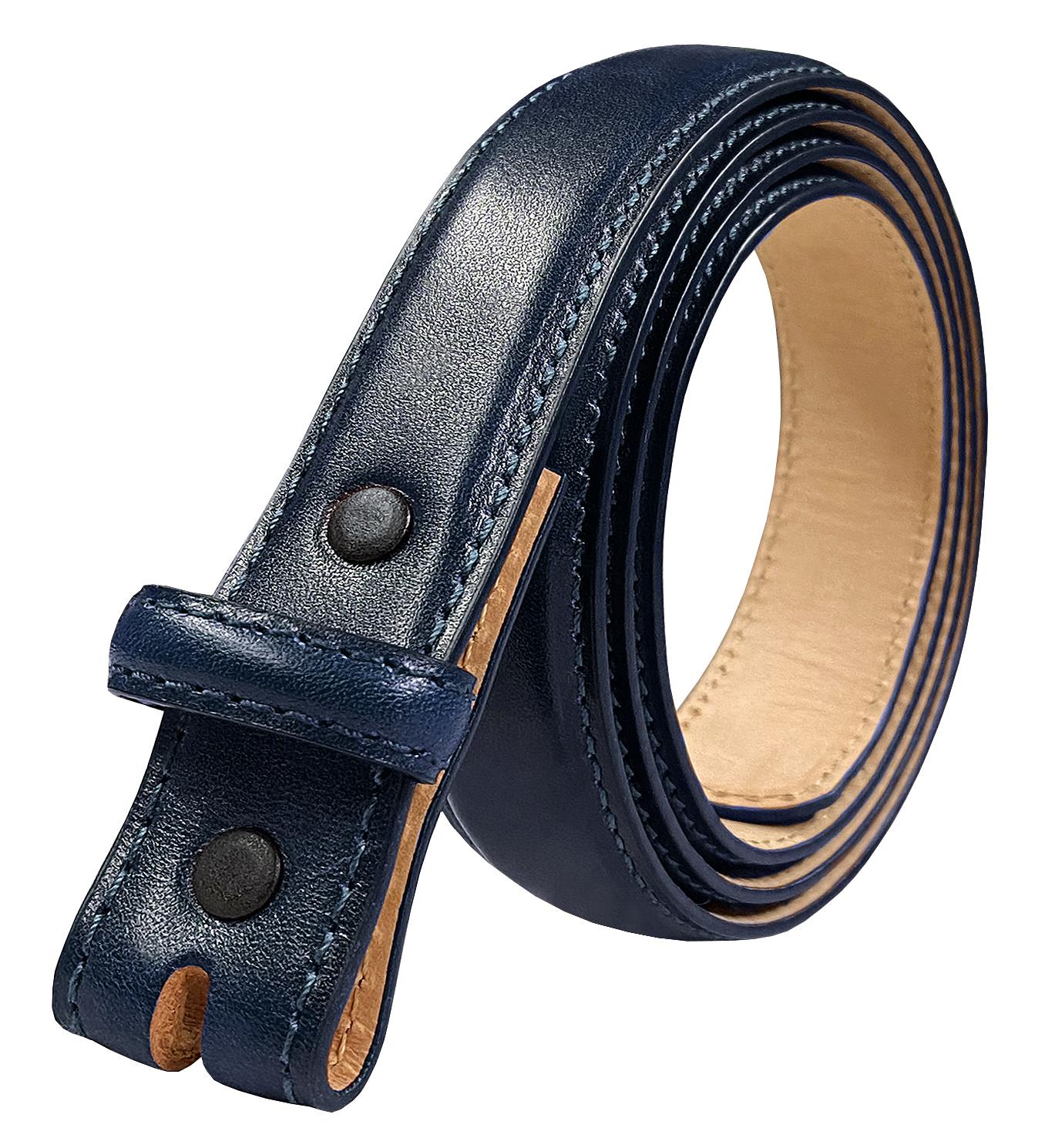 Genuine Full-Grain Cowhide Leather Dress Belt Strap with Snaps 1"(25mm) Wide - Picture 16 of 17