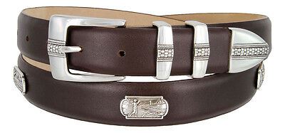 Golf of Scottsdale Men's Genuine Full-Grain Cowhide Leather Concho Dress Belt - Picture 10 of 11