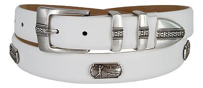 Golf of Scottsdale Men's Genuine Full-Grain Cowhide Leather Concho Dress Belt - Picture 11 of 11