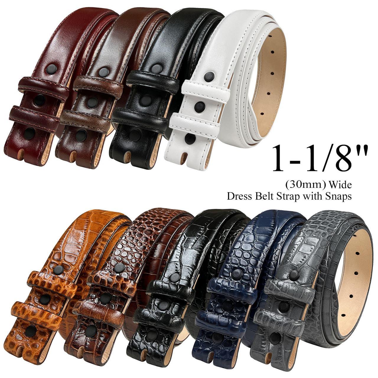 Ellis Genuine Full-Grain Cowhide Designer Dress Belt 1-1/8″(30mm) Wide