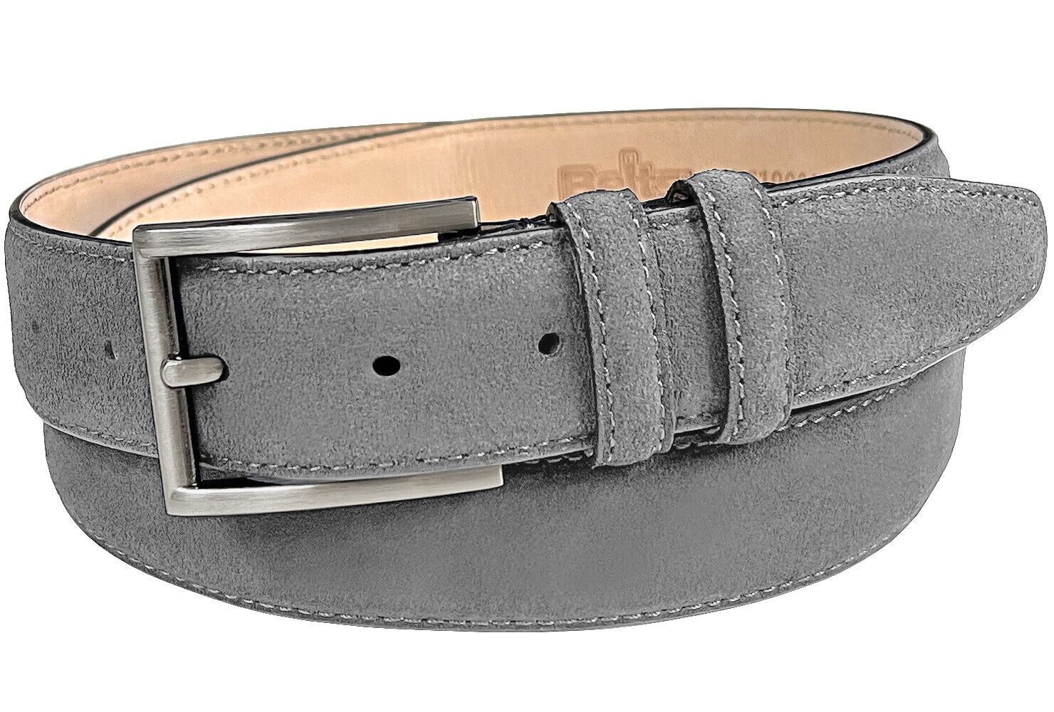 Men's Suede Belt Genuine Leather Classic Casual Dress Belt 1-3/8"(35mm) Wide - Picture 15 of 24