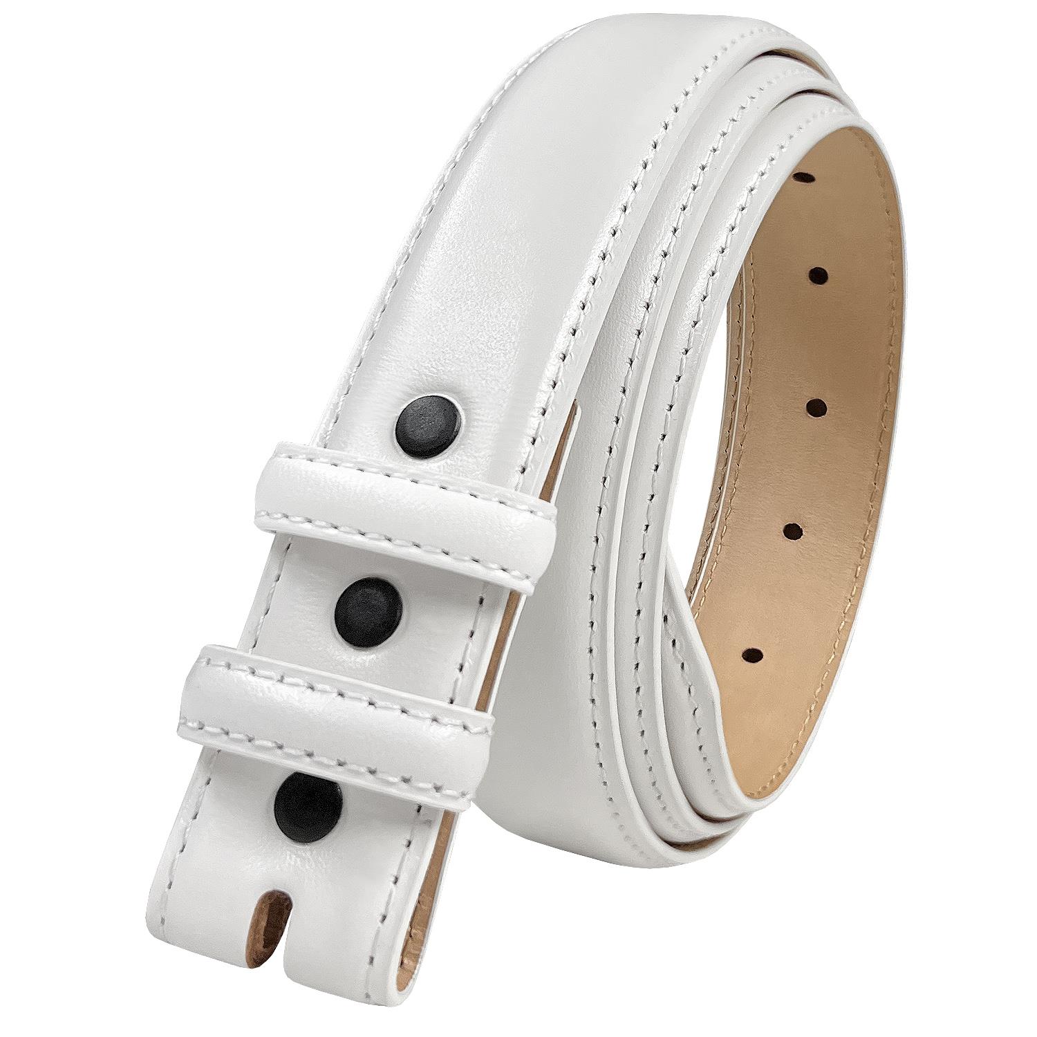 Genuine Full-Grain Cowhide Leather Dress Belt Strap with Snaps 1-1/8"(30mm) Wide - Picture 23 of 23