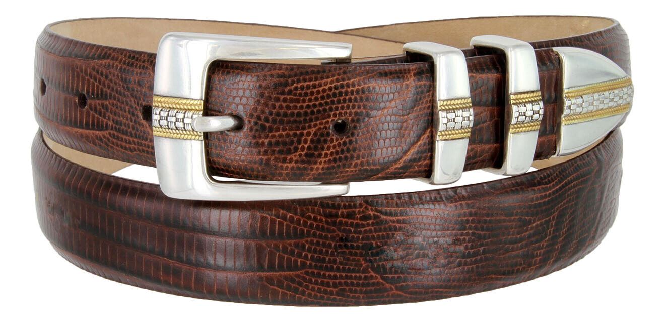 Milan Men's Belt Genuine Full-Grain Cowhide Leather Designer Dress Belt 1-1/8" - Picture 10 of 15