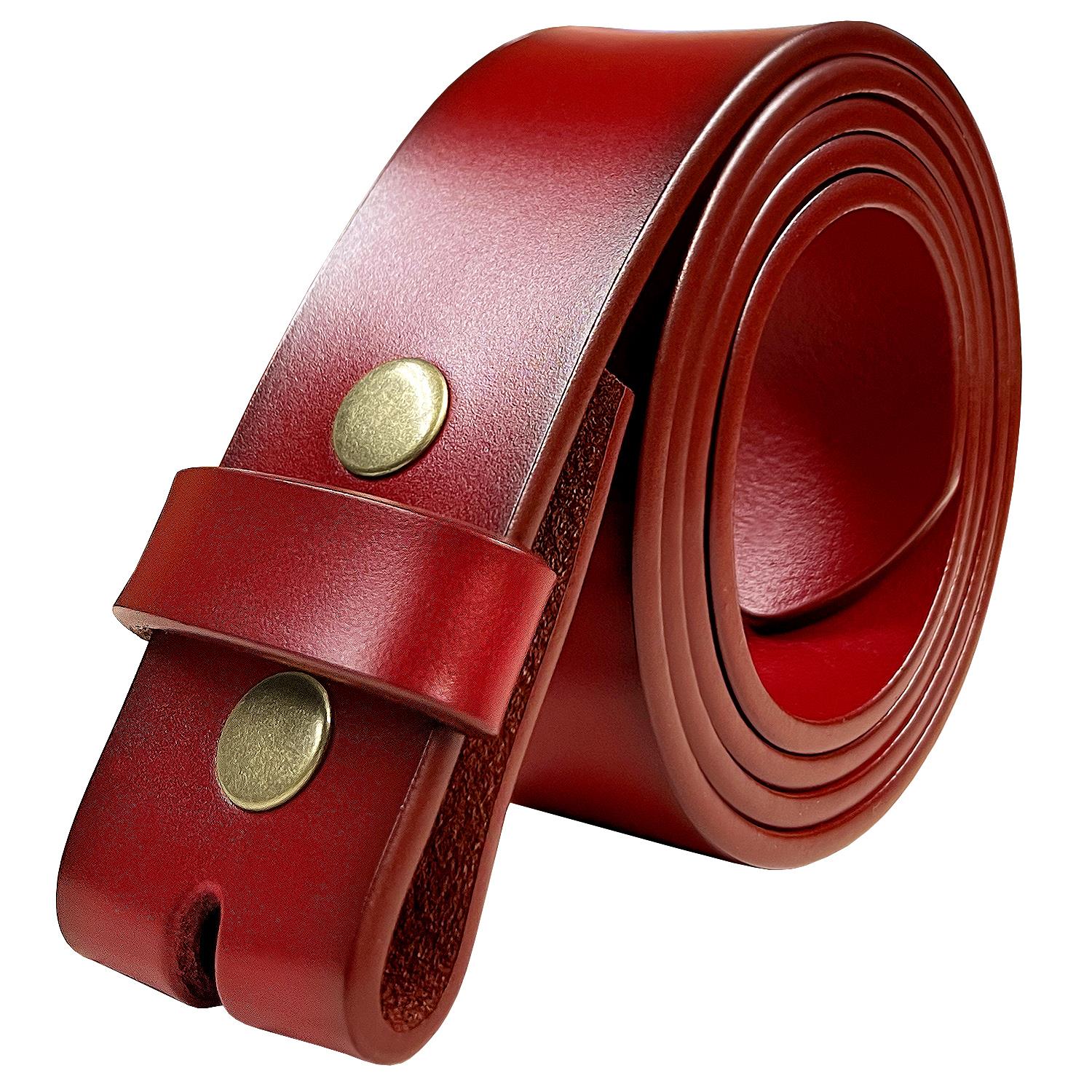 Replacement Belt Strap Genuine Leather Plain Casual Belt Strap with Snaps - Picture 12 of 13