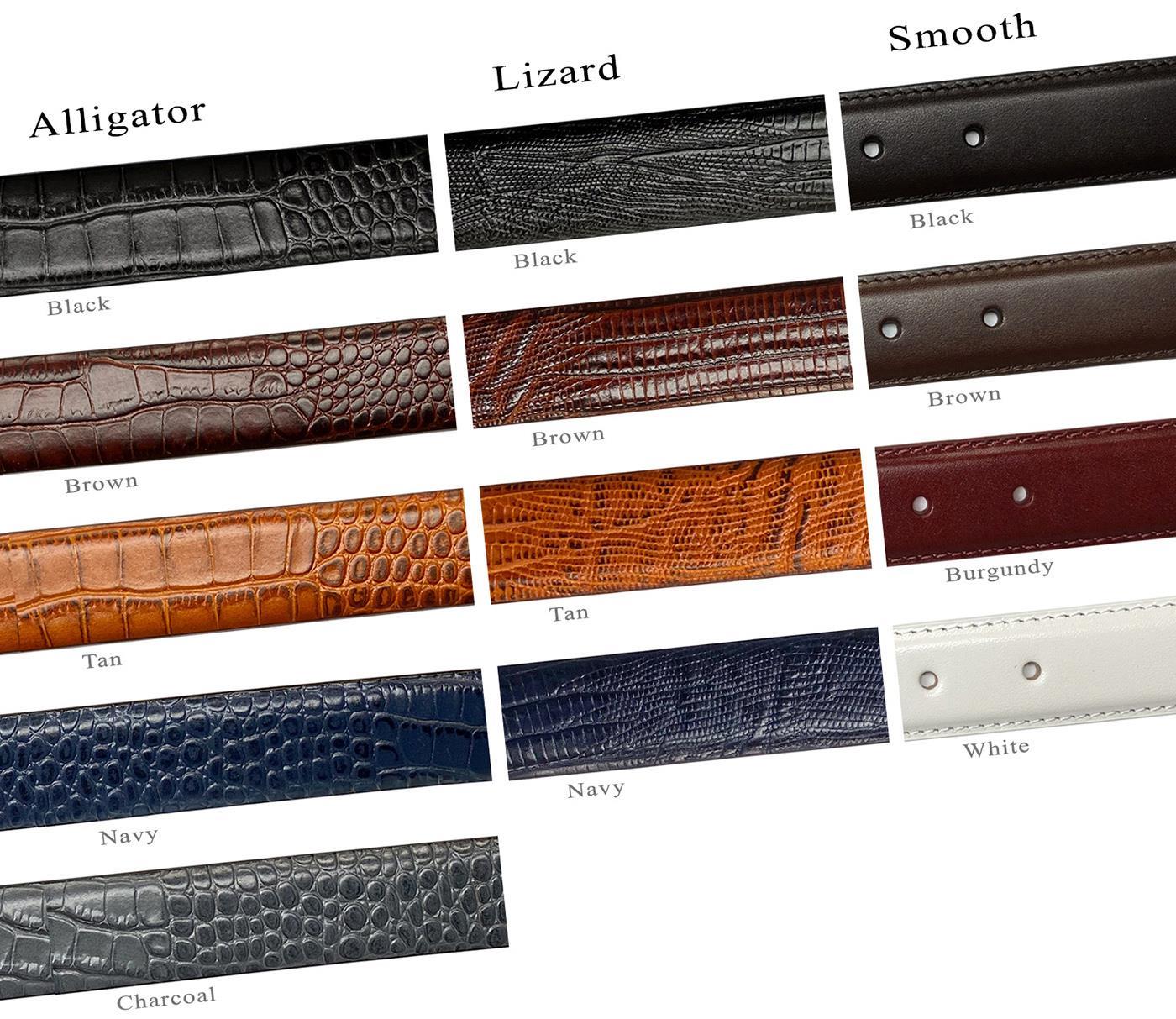 Genuine Full-Grain Cowhide Leather Dress Belt Strap with Snaps Fits 1" Buckle - Picture 11 of 19