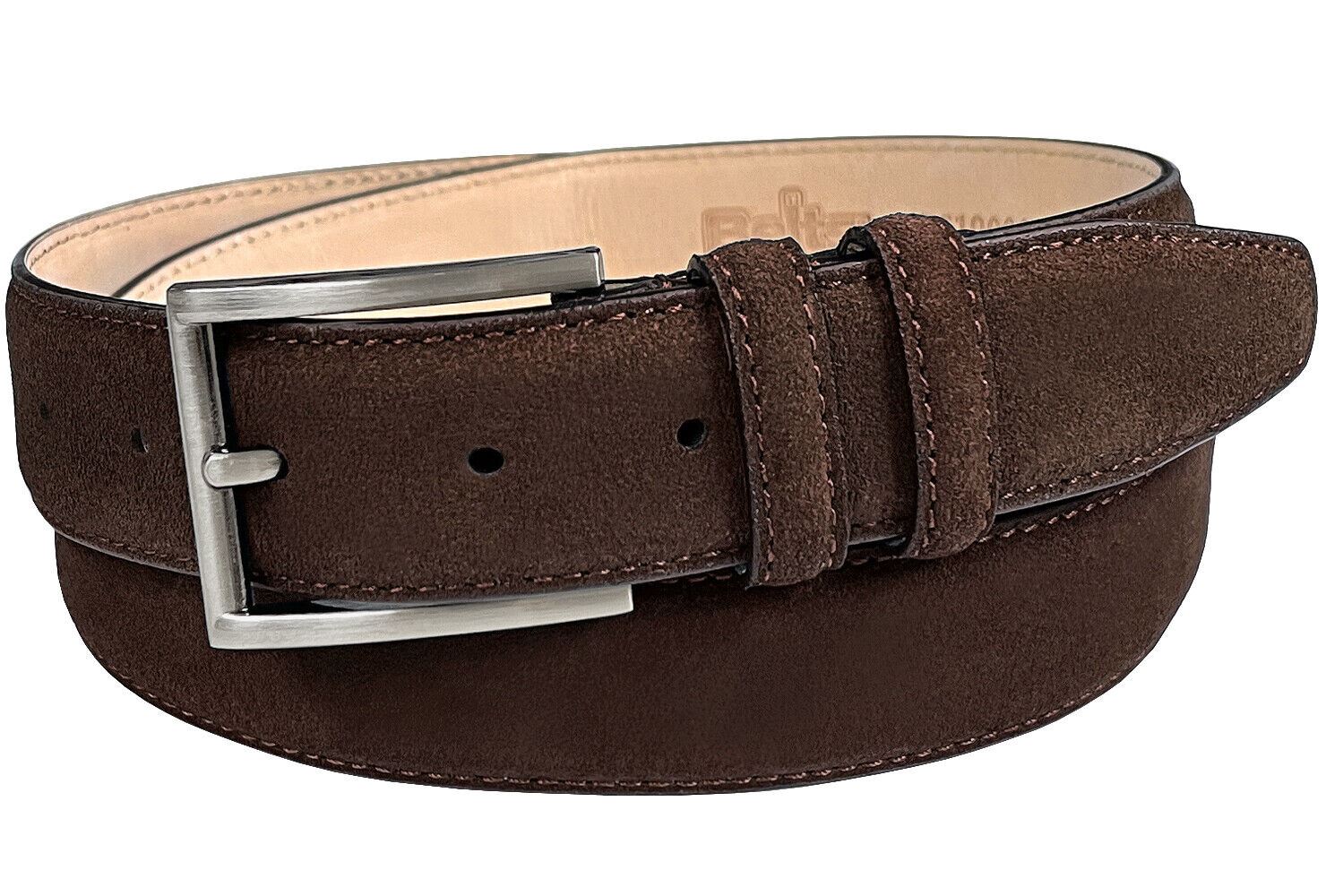 Men's Suede Belt Genuine Leather Classic Casual Dress Belt 1-3/8"(35mm) Wide - Picture 13 of 24