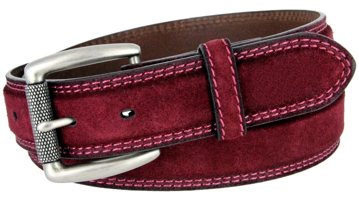 Men's Belt Genuine Suede Leather Casual Jean Dress Belt 1-3/8" Wide - Picture 5 of 7