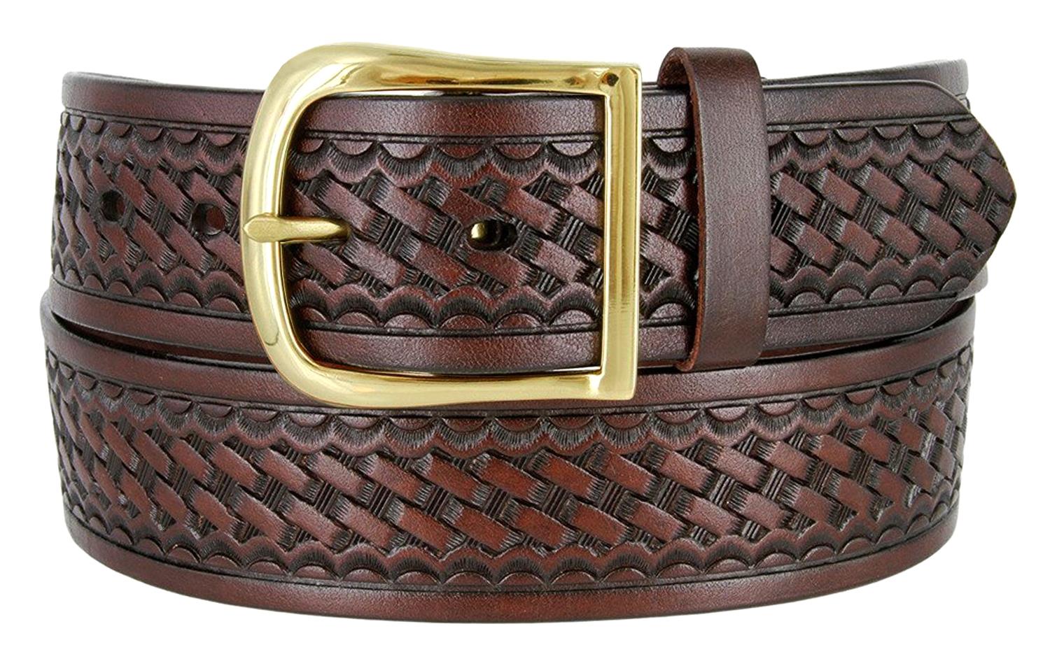 Herren Basketweave Echt Einteiler Leder Utility Uniform Arbeit Gürtel 1-3/4" - Bild 6 von 7