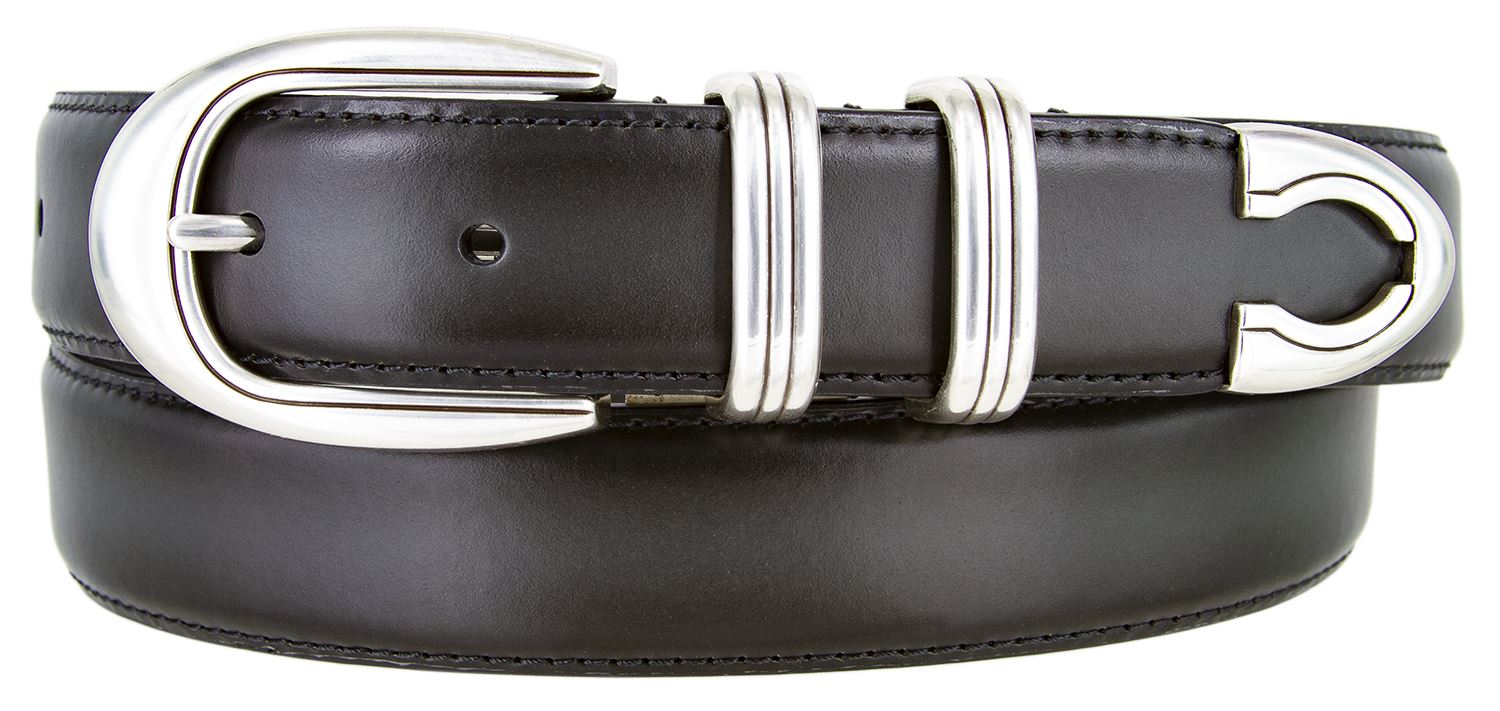 Ashford Burnish Edge Smooth Genuine Leather Dress Belt 1-1/8″(30mm) Wide