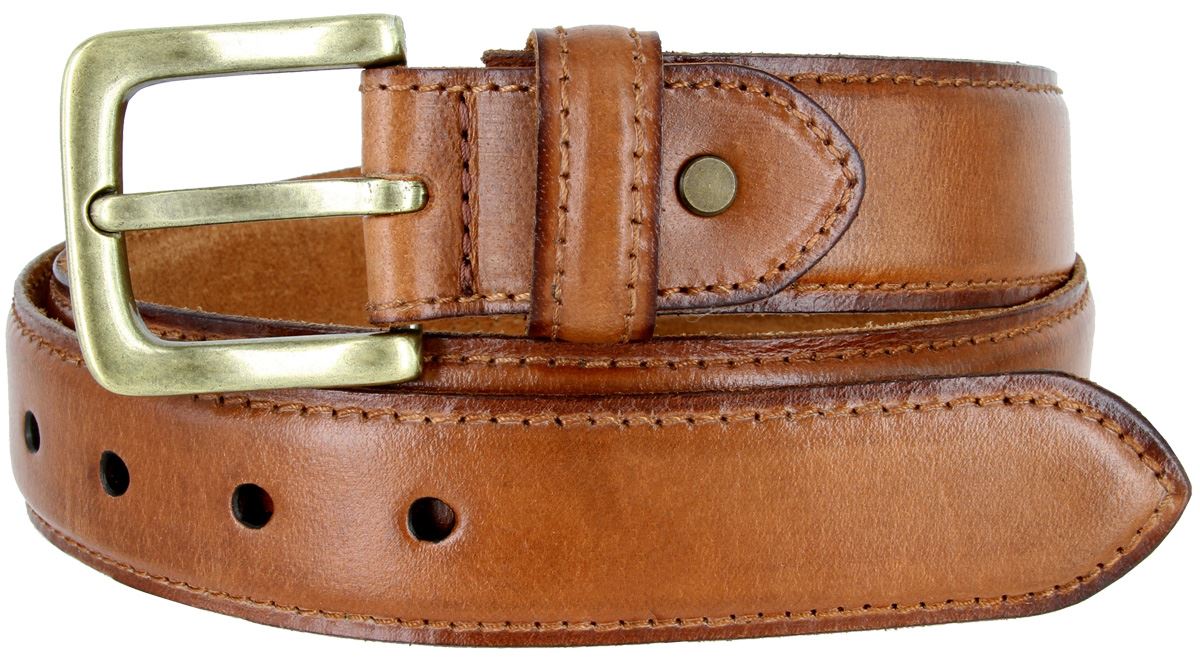 Men's Genuine Leather Casual Dress Belt 13/8" (35mm) Wide Black Brown