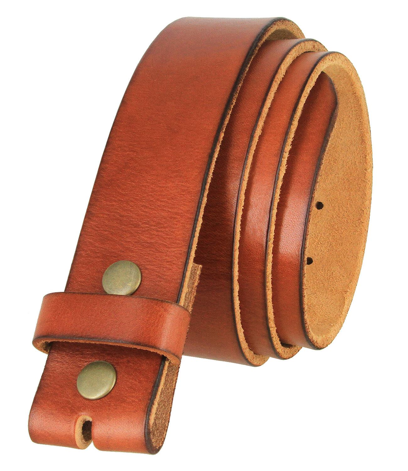 Replacement Belt Strap Genuine Full Grain Cowhide Leather with Snaps 1-1/2" Wide - Picture 13 of 14
