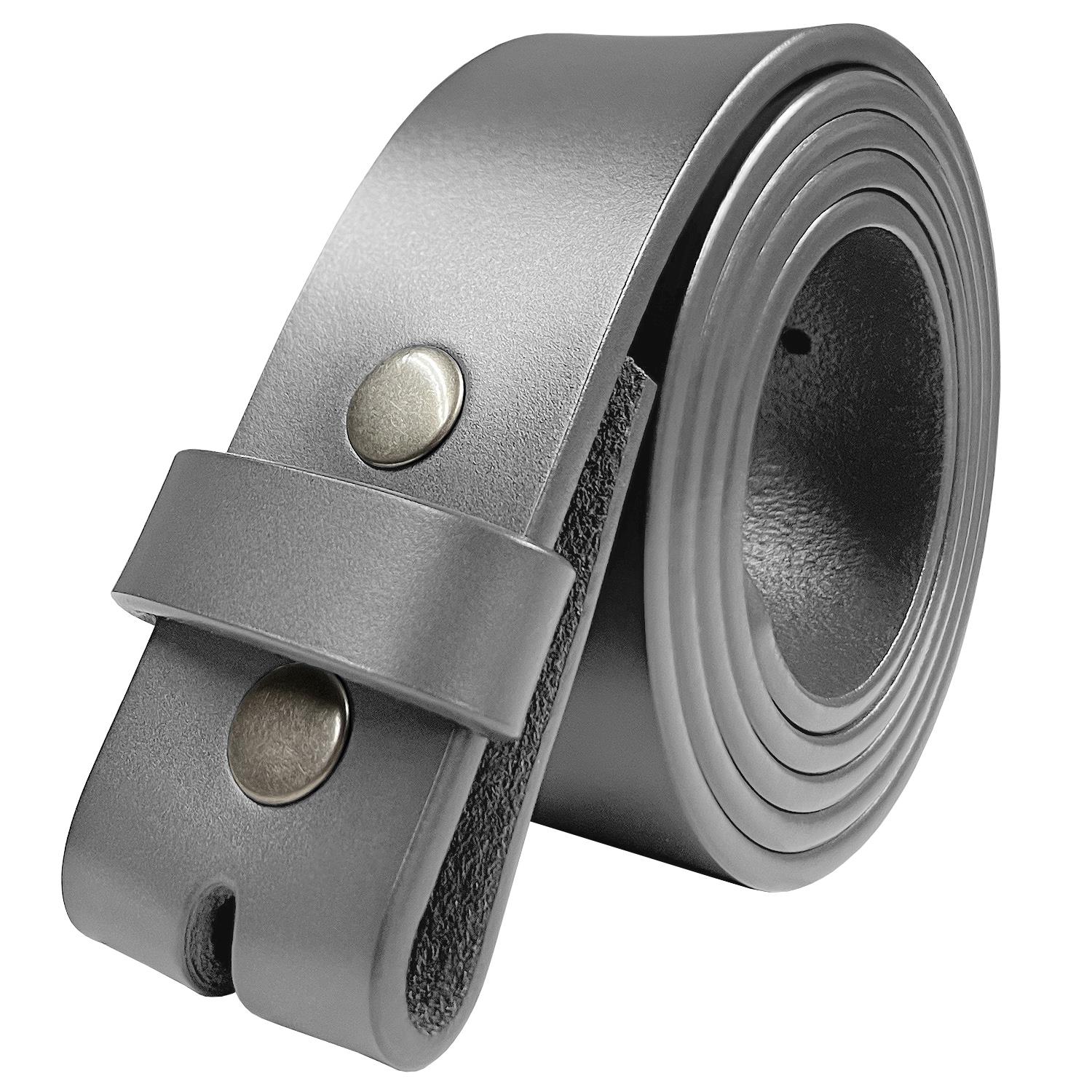 Replacement Belt Strap Genuine Leather Plain Casual Belt Strap with Snaps - Picture 10 of 13