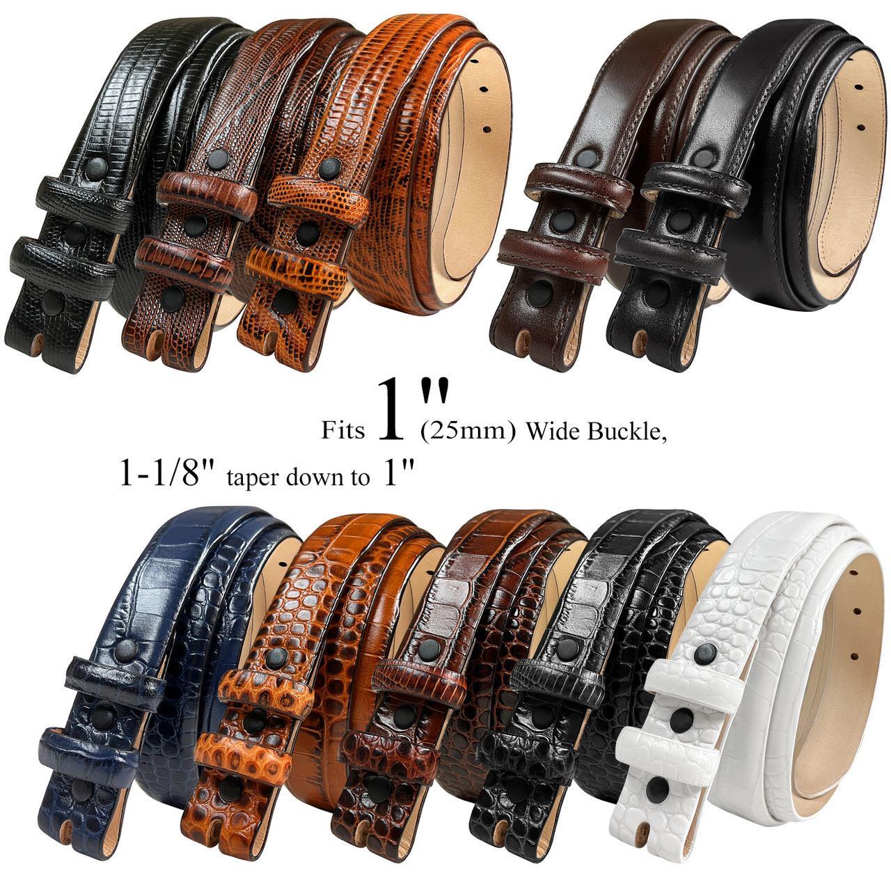 Dakota Gold Genuine Full-Grain Cowhide Leather Designer Dress Belt (24/29) Taper