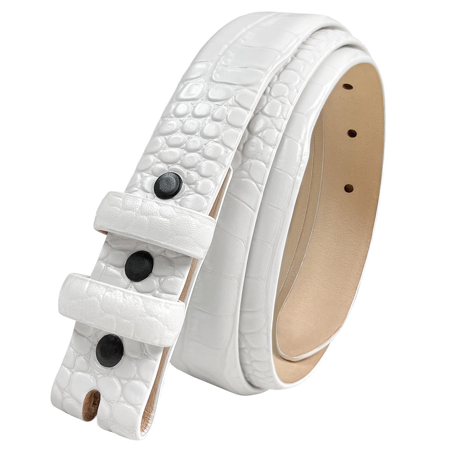 Genuine Full-Grain Cowhide Leather Dress Belt Strap with Snaps Fits 1" Buckle - Picture 14 of 19