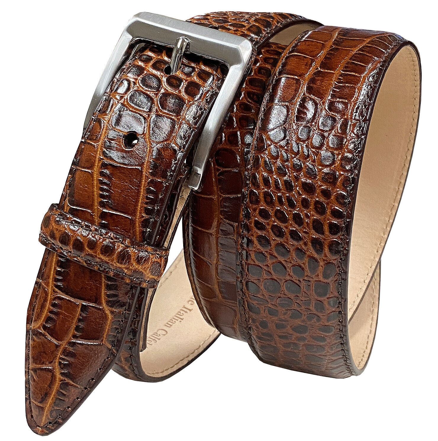 Cinturón de Vestir Grove Genuino Grano Completo Cuero de Vaca Cinturón Informal 1-3/8" Ancho - Imagen 8 de 10