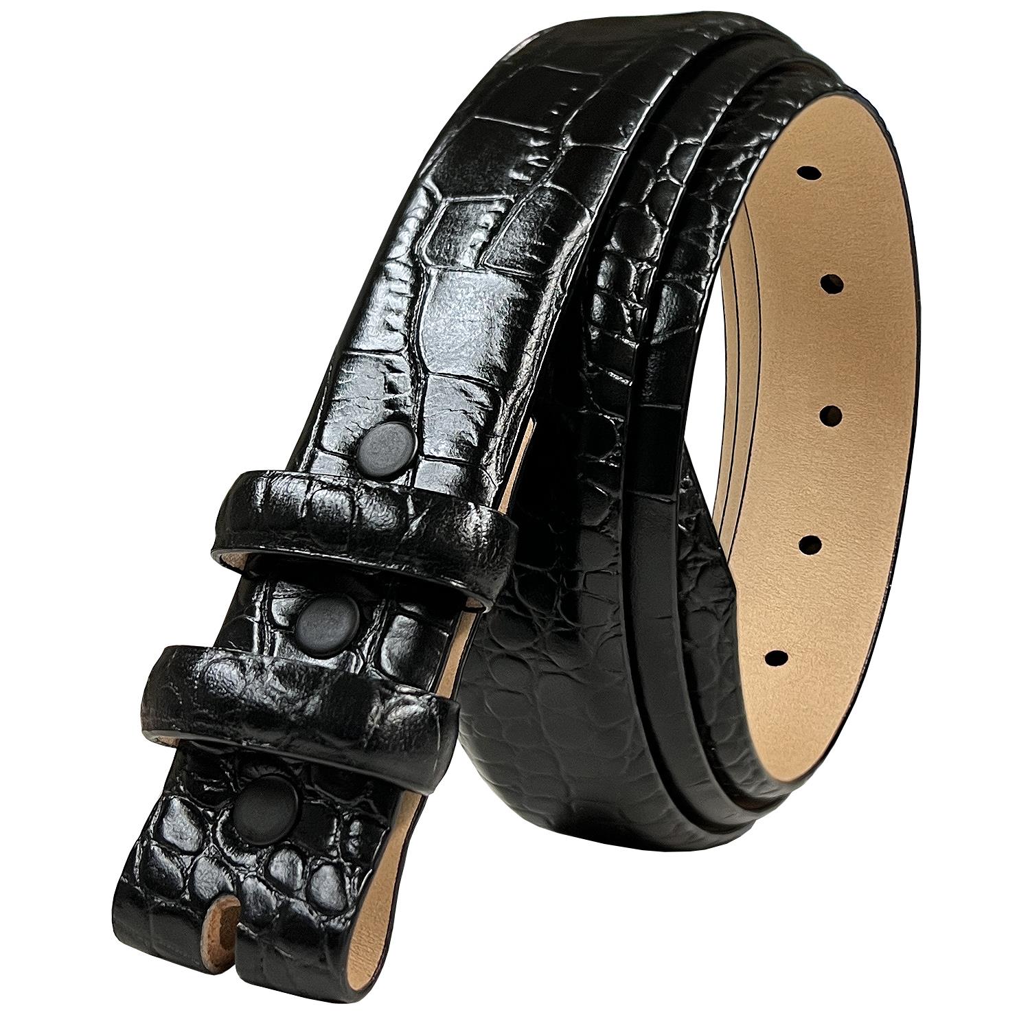Genuine Full-Grain Cowhide Leather Dress Belt Strap with Snaps 1-1/8"(30mm) Wide - Picture 11 of 23