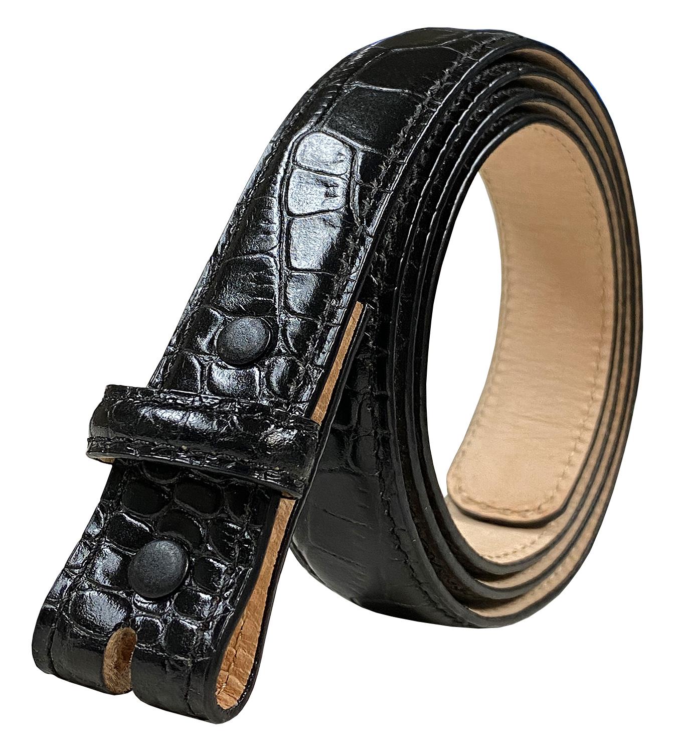 Genuine Full-Grain Cowhide Leather Dress Belt Strap with Snaps 1"(25mm) Wide - Picture 8 of 17