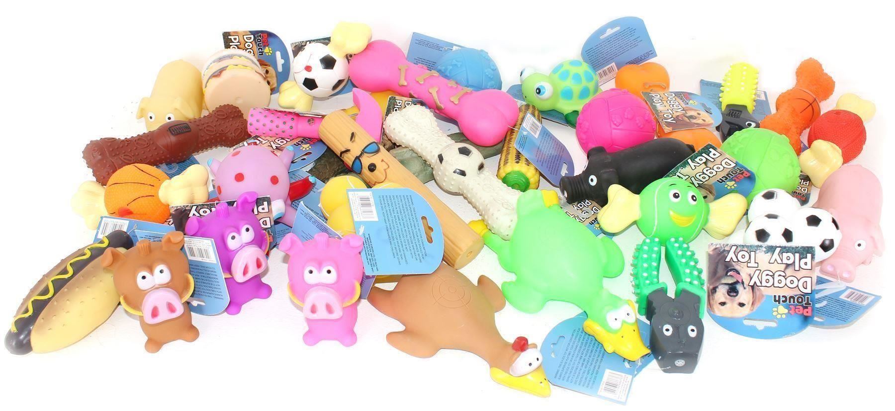 NEW ASSORTED VALUE PACK DOG TOYS SQUEAKY ROPE CHEW BALL RUBBER FETCH TOYS - Picture 3 of 4