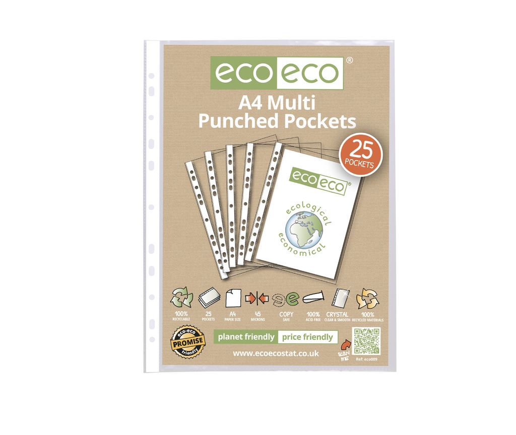 ecoeco Stationery Recycled Glass Clear Punched Pockets Plastic Wallets