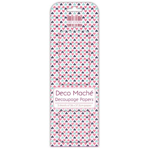 Zig Zag Geometric Deco Mache x 3 Tissue Patch Paper Sheet First Edition Craft