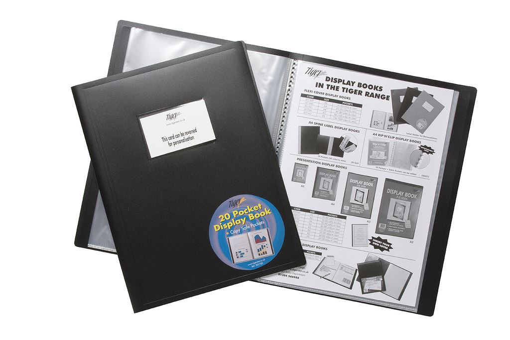 40 pkt 4 x A5 Flexicover Black Display Book Presentation Folders