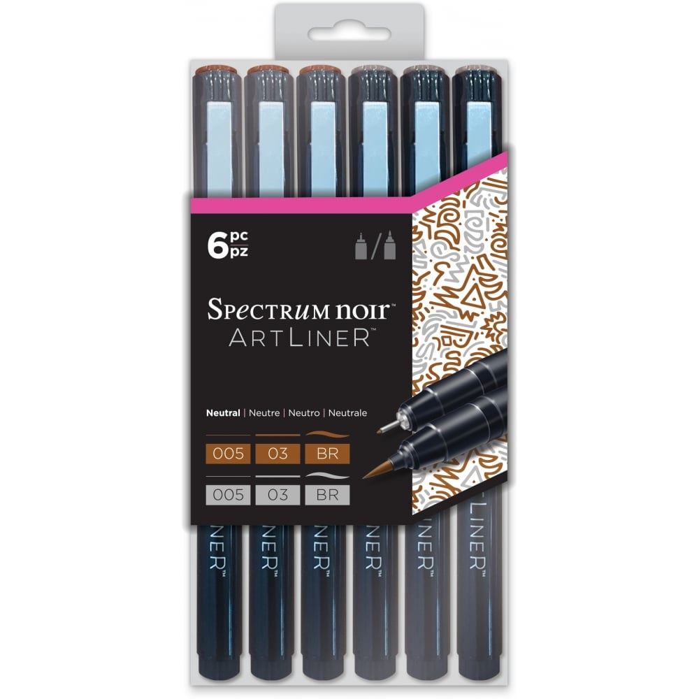 Spectrum Noir Artliner Calligraphy Zentangle Fine Craft Pens Brights 8pk