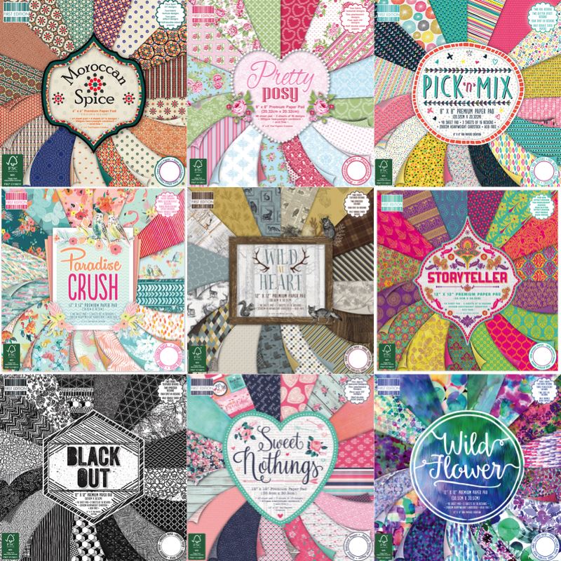 First Edition Trimcraft/  ndash;/ Paper Pad Premium 64//Pkg 15/ x 15/ cm motivo Pretty Posy