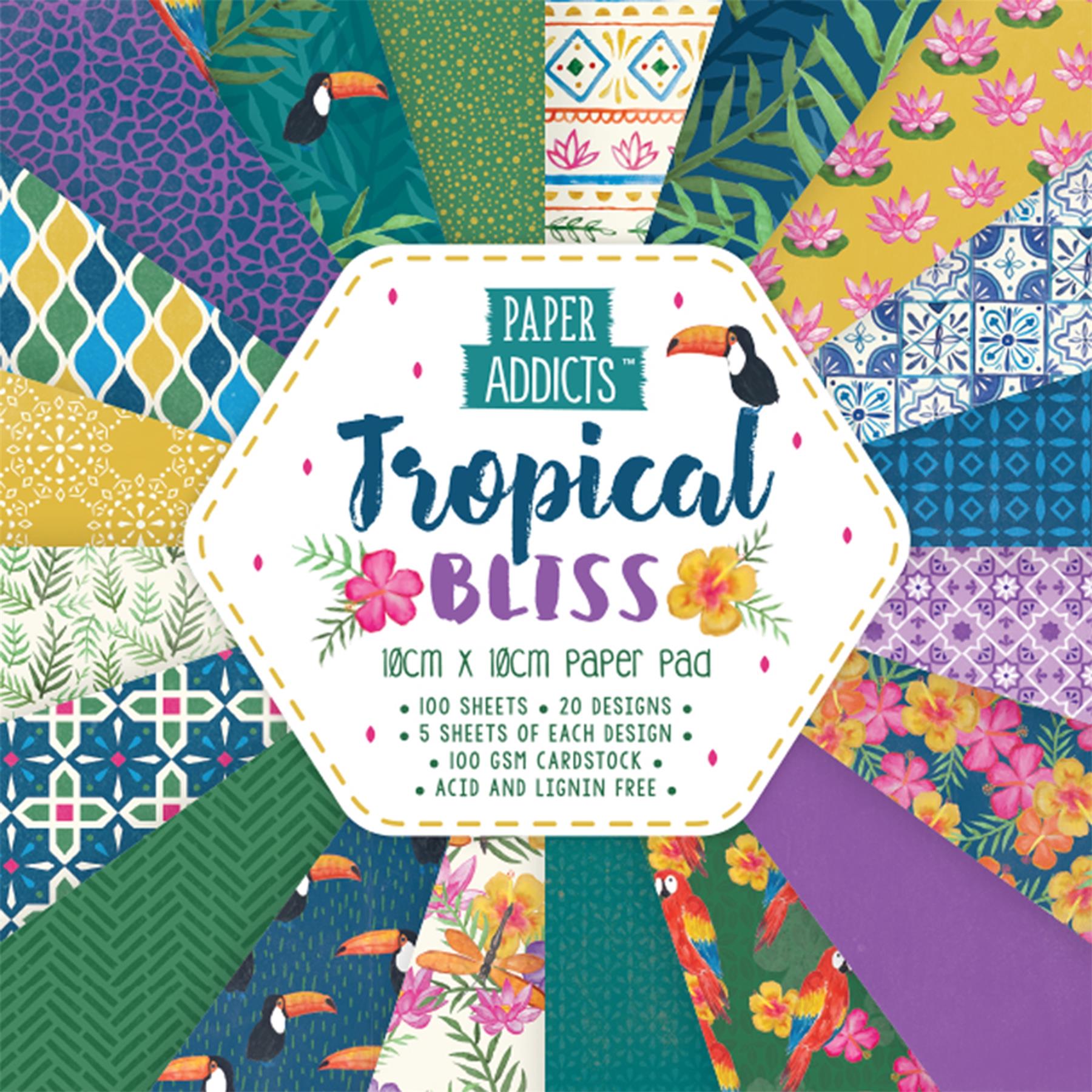 100gsm Card Craft Paper Pad 10cm x 10cm Dovecraft Paper Addicts Game On