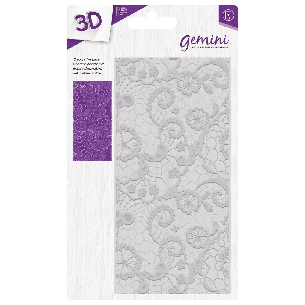 Crafter's Companion Gemini 3D Embossing Folder Decorative Lace (2