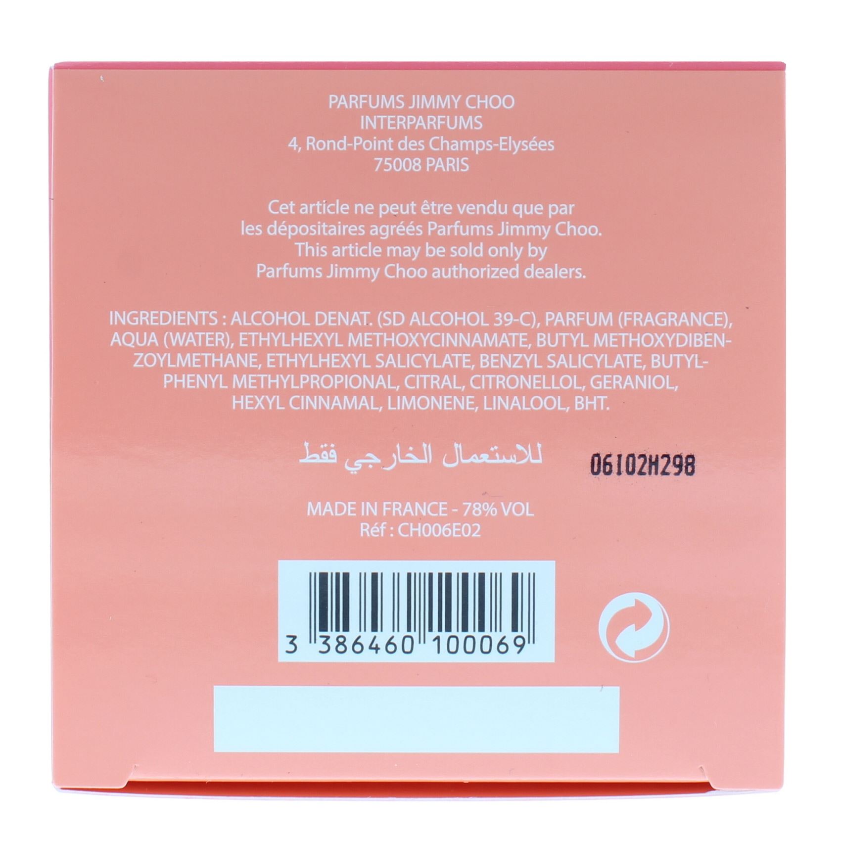 jimmy choo blossom ingredients