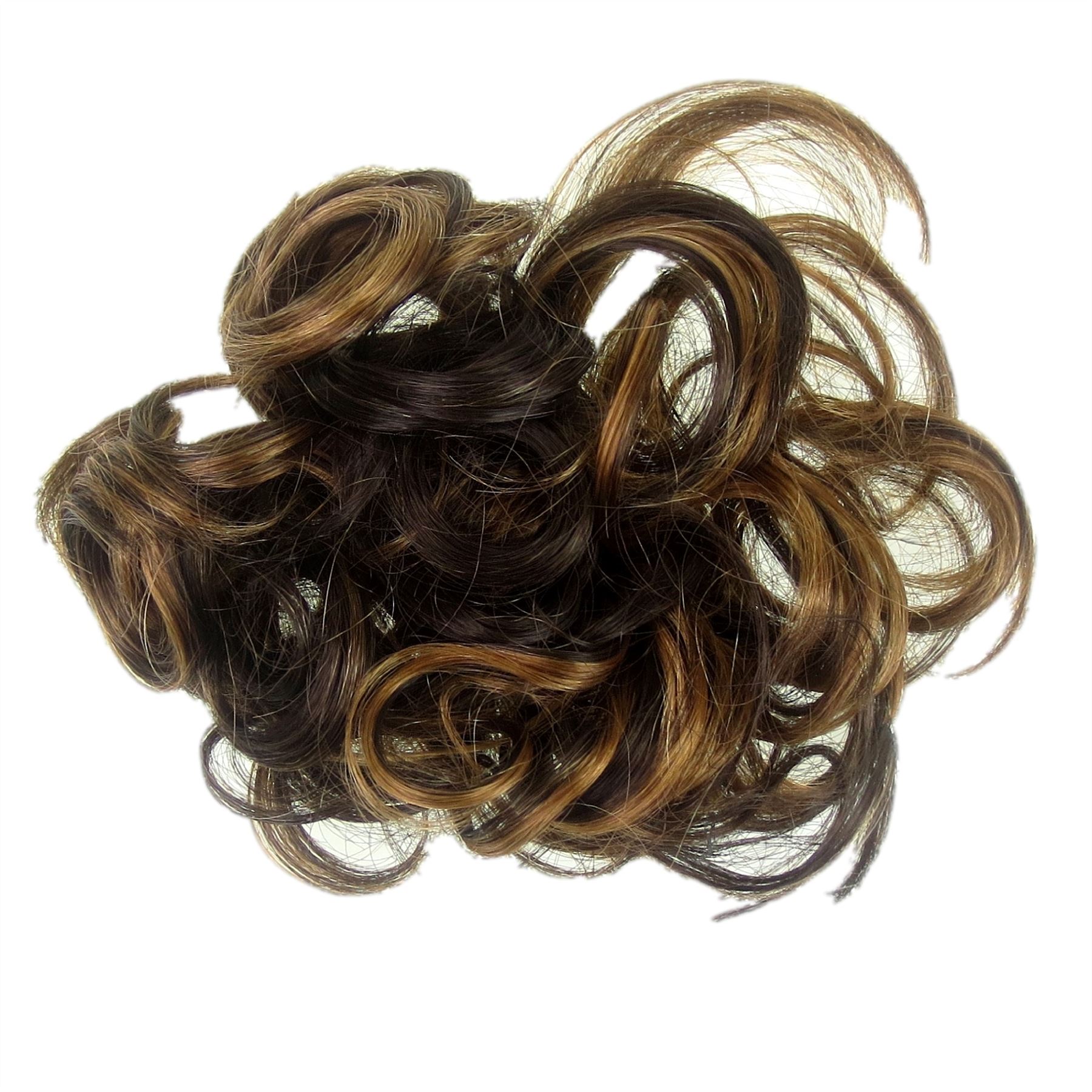 Scrunchie Hair Extension Curly Up Do Scrunchy Messy Updo Brown
