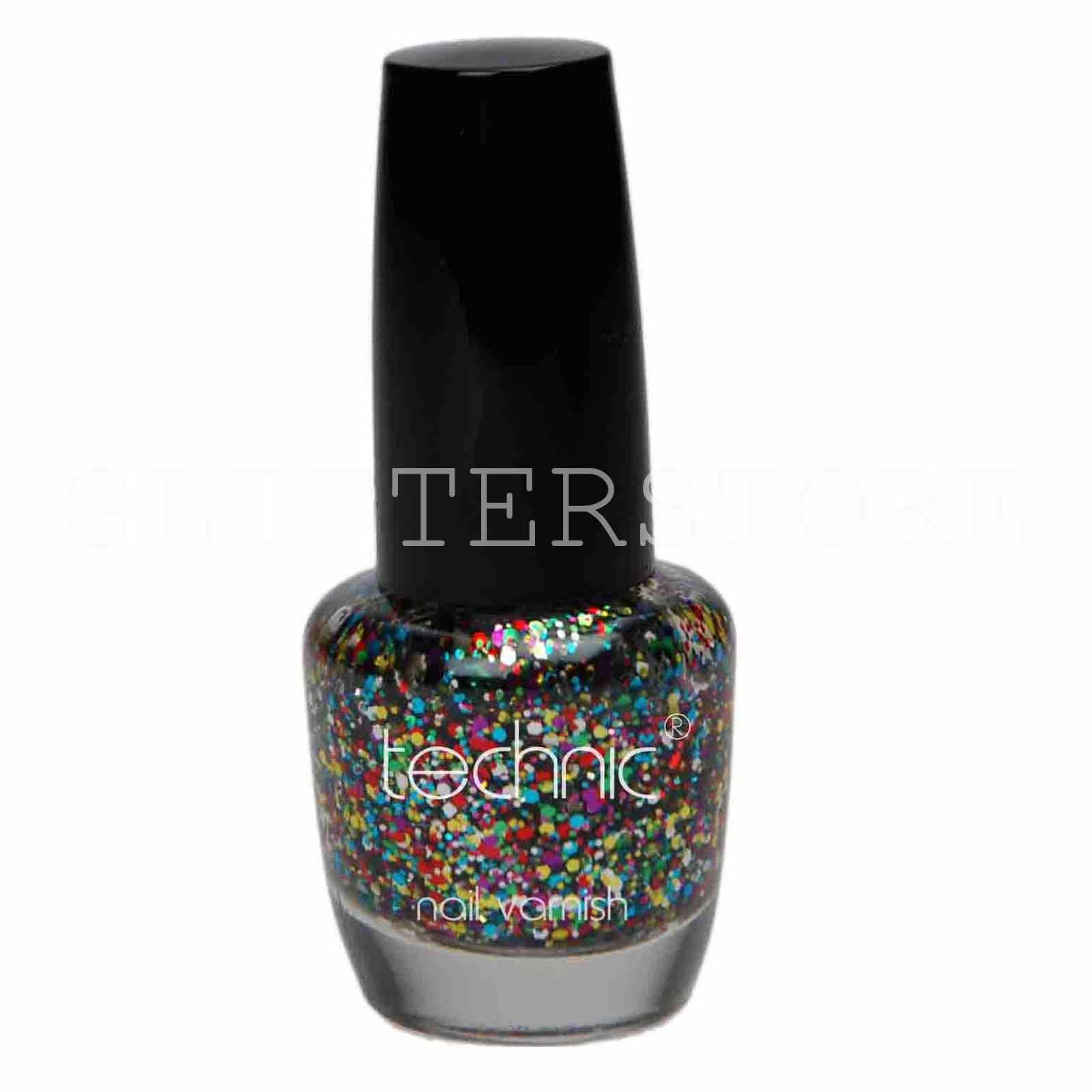 Technic Glitter Nail Varnish All Colour Glitter Chunky Sparkly Nail Polish - Picture 2 of 8