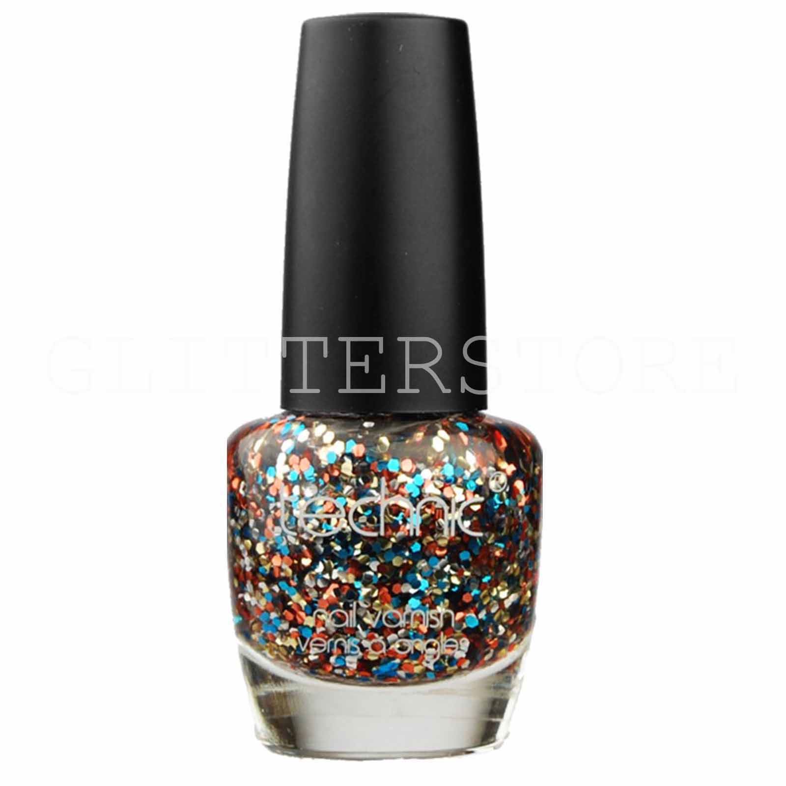 Technic Glitter Nail Varnish All Colour Glitter Chunky Sparkly Nail Polish - Picture 7 of 8