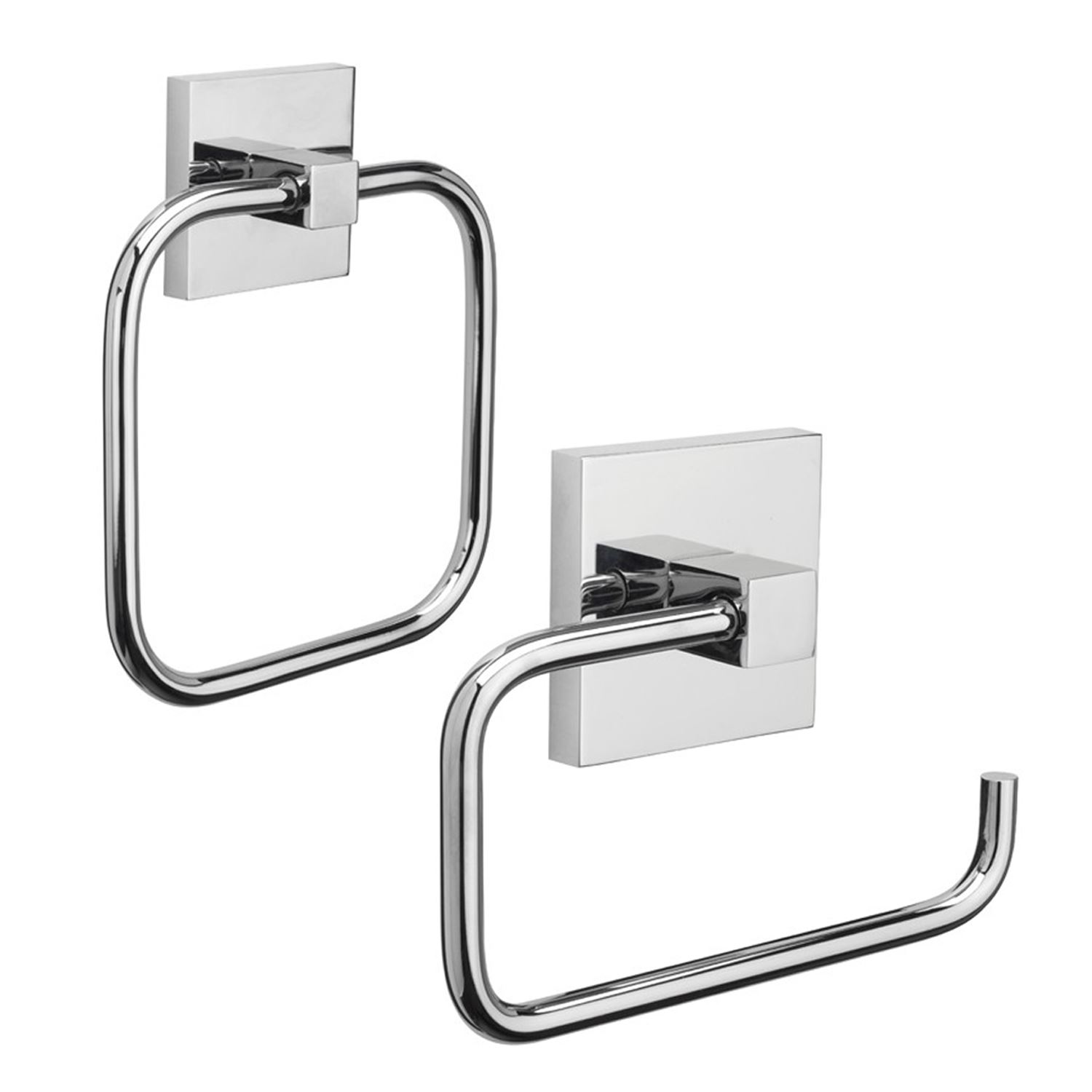 Croydex Brompton FlexiFix Chrome Wall Mounted X Plate Bathroom