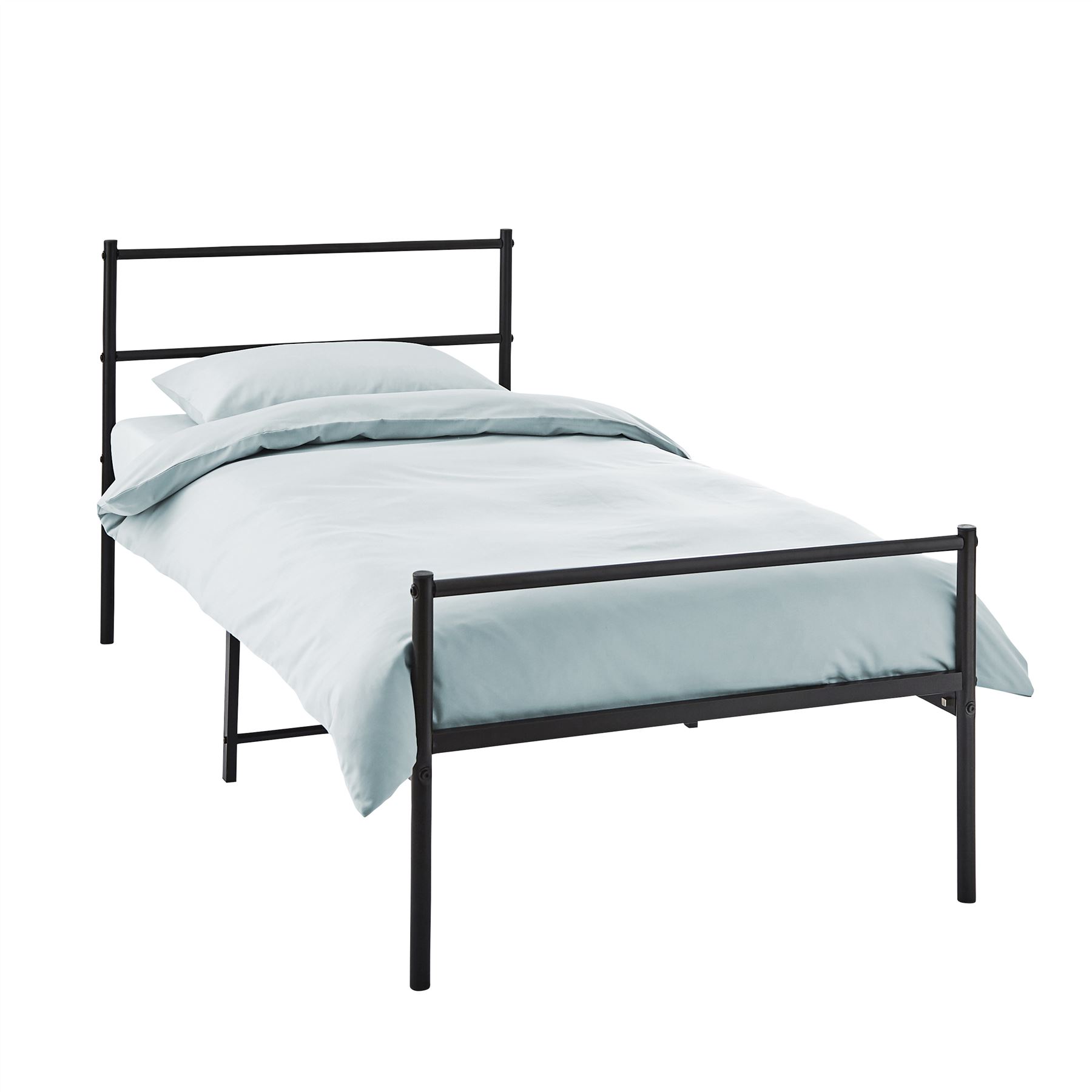3FT Single 4FT 6 Double Metal Bed Frame Black White Kid Adult Bedroom