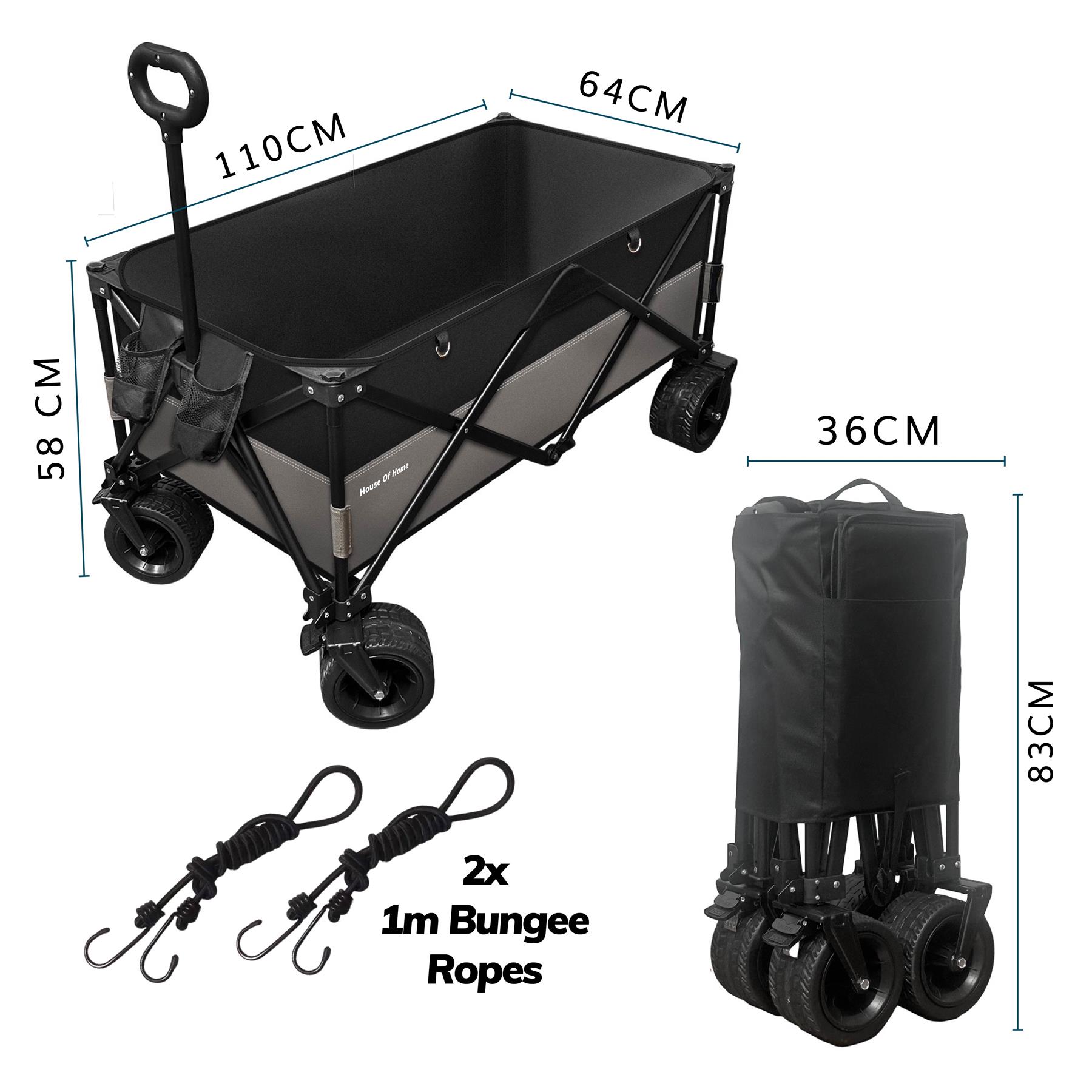 Foldable Utility Trolley Garden Home Camping Festivals Collapsible Cart 3 Sizes - Picture 24 of 33