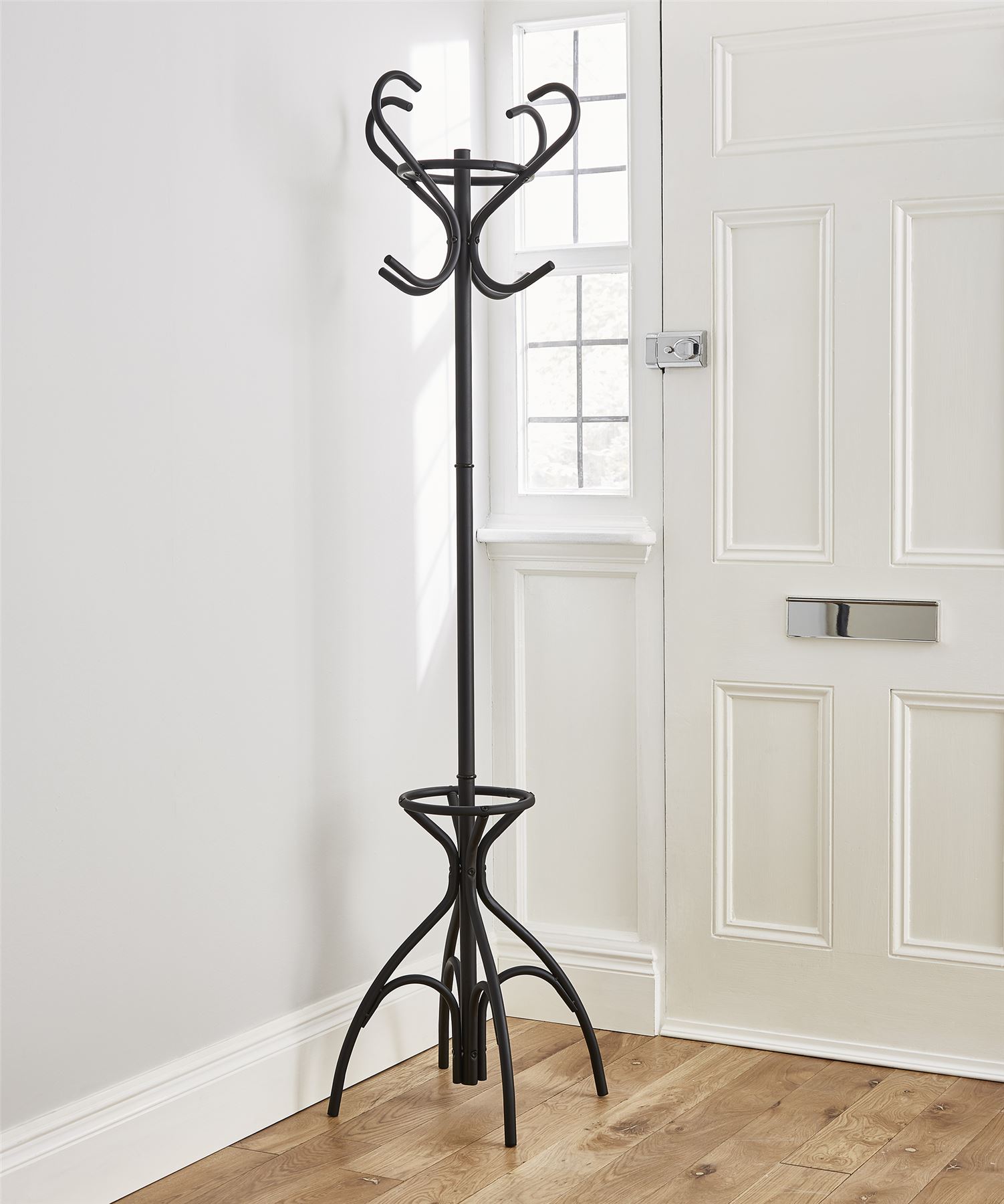 Vintage Style Black Metal Hat Coat Stand Umbrella Hook Rack eBay