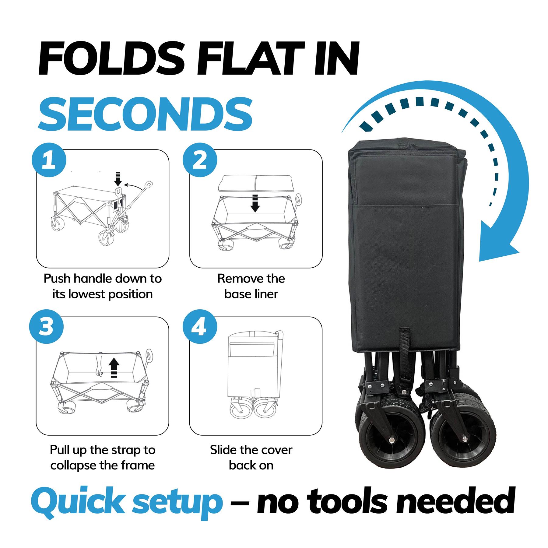 Foldable Utility Trolley Garden Home Camping Festivals Collapsible Cart 3 Sizes - Picture 29 of 33